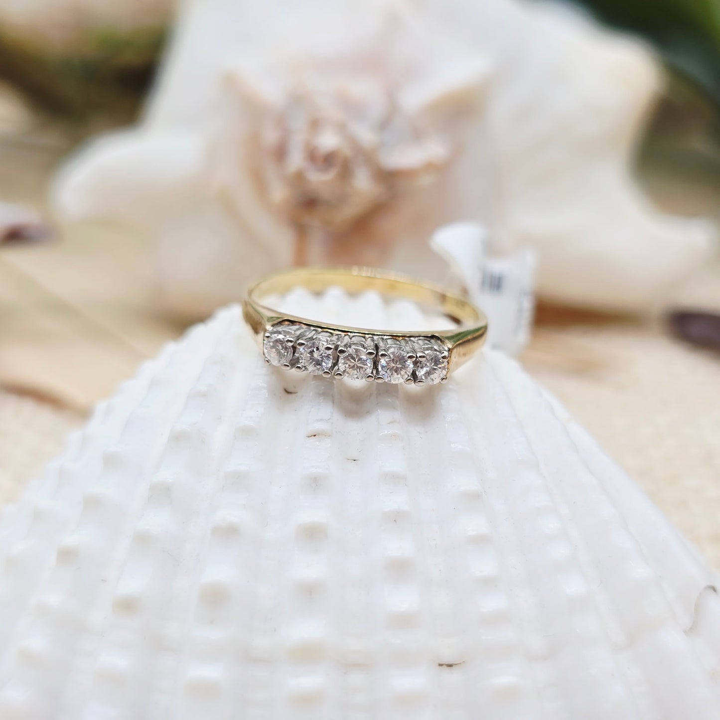 Ring Gold 585 14 KT 5 Brillanten ca. 0,15ct Gr: 51