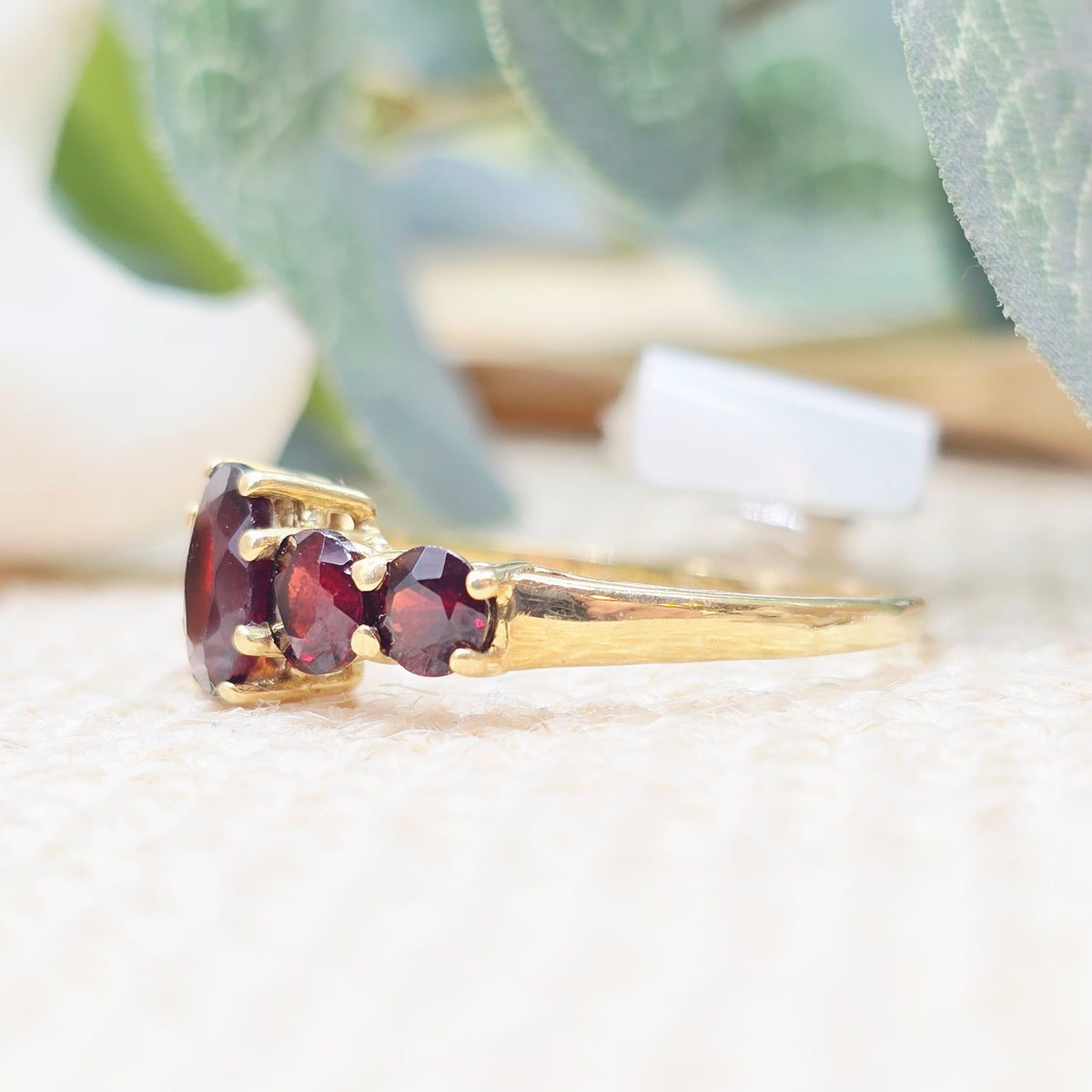 Ring Granat 585 14 KT Gold Gr. 58