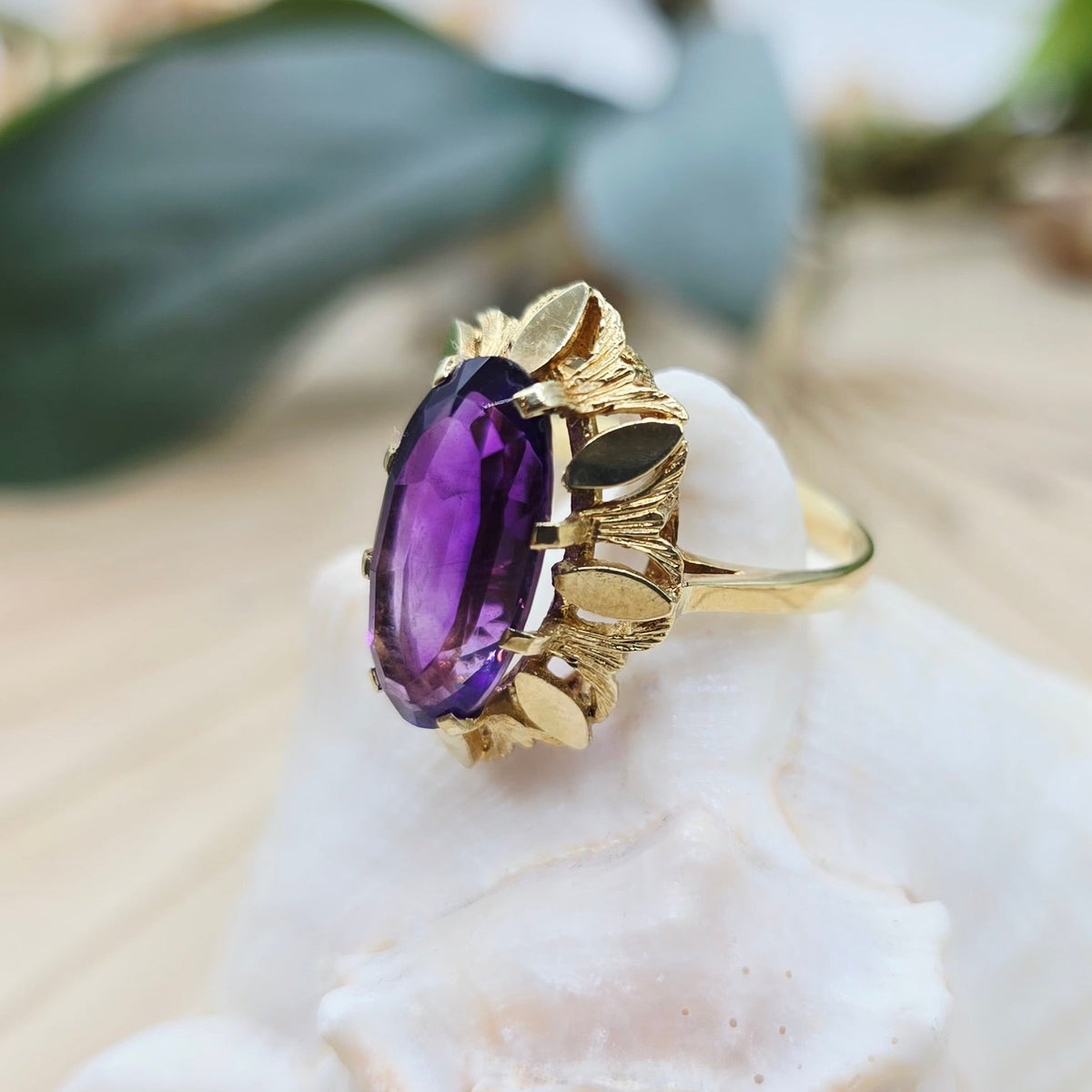 Ring Amethyst 585 14 KT Gold