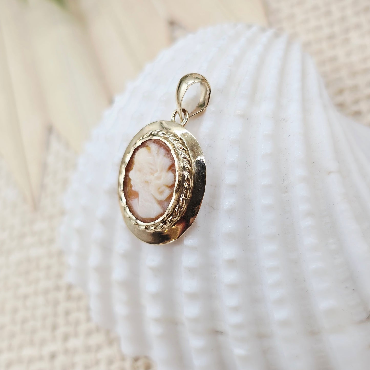 Anhänger Gold 375 9kt Gemme Gr: 22*13mm