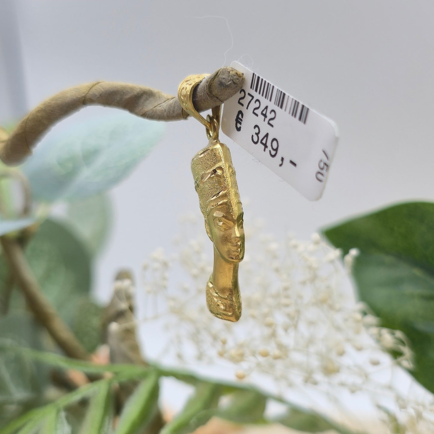 Anhänger Gold 750 18kt Nofretete Gr: 34*16mm
