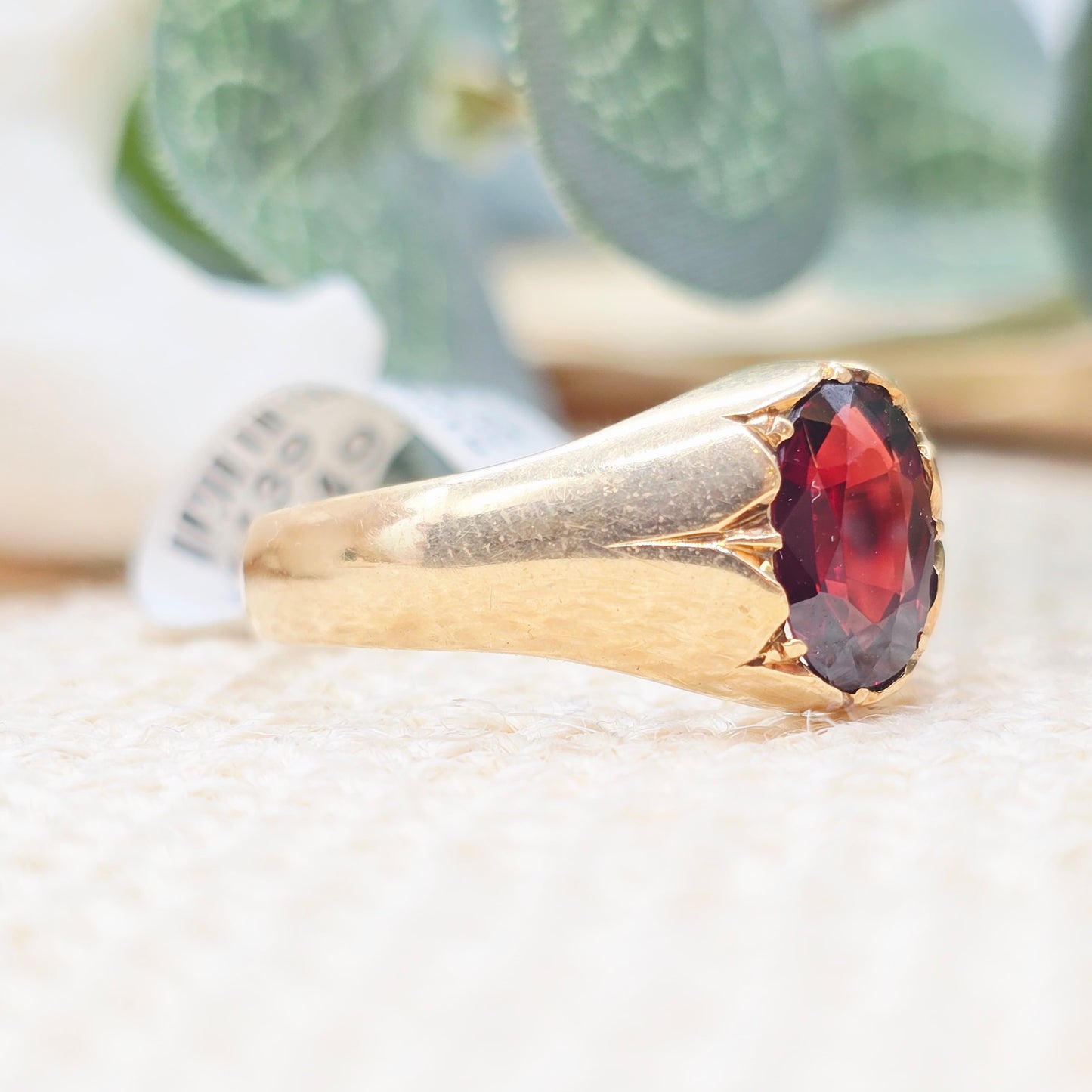 Ring Granat 585 14 KT Gold Gr. 60