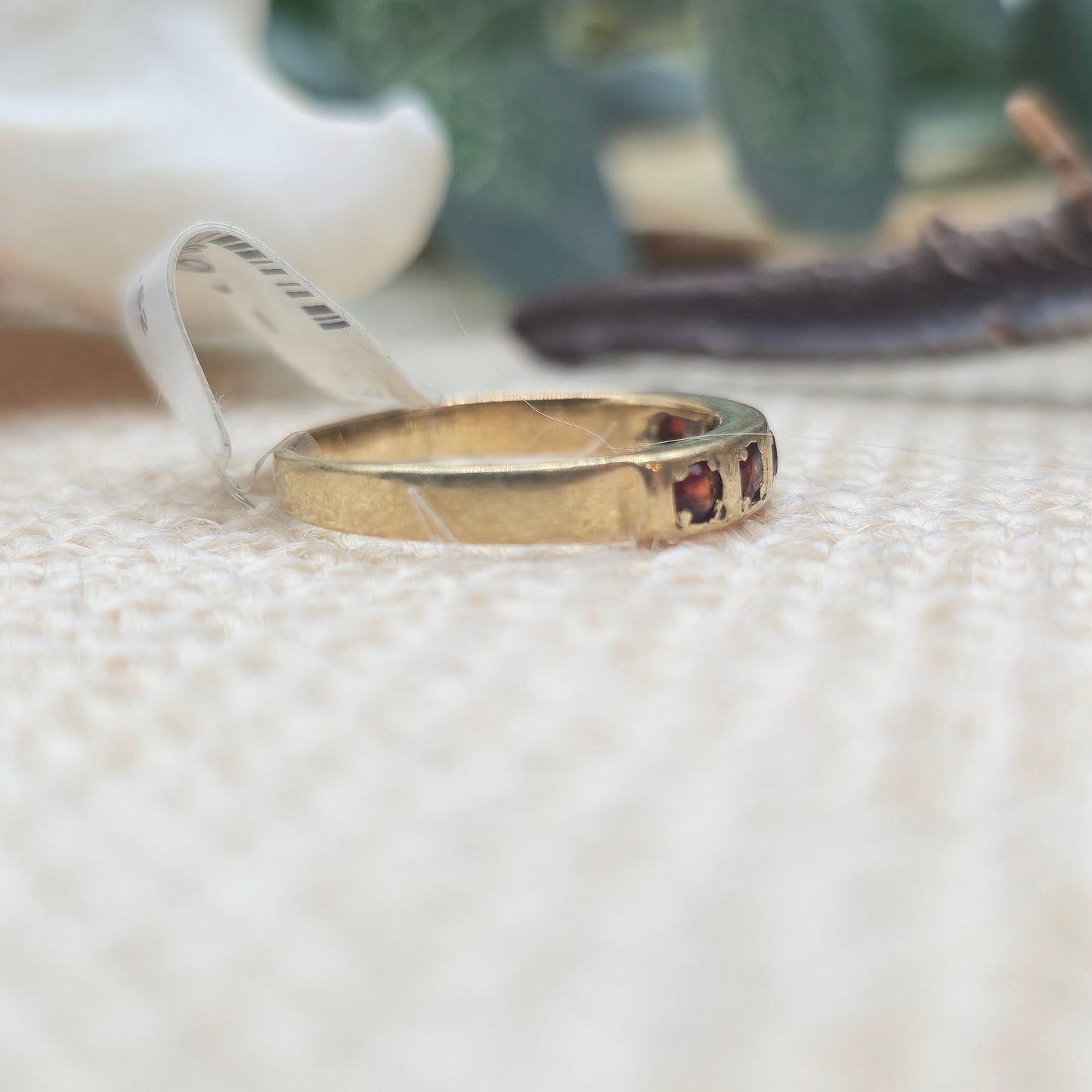Ring Granat 333 8 KT Gold Gr. 51