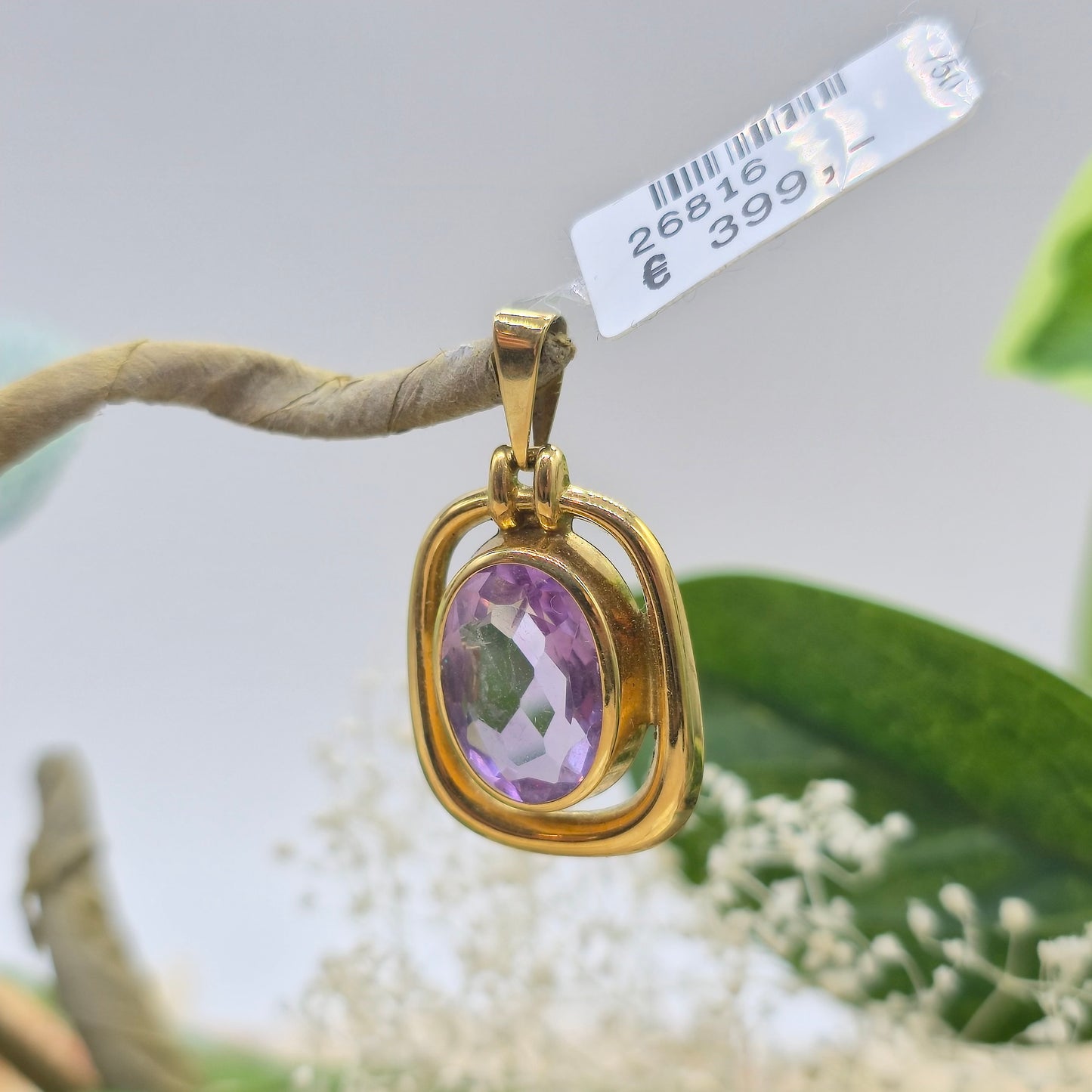 Anhänger Gold 750 18kt Amethyst Gr: 30*17mm