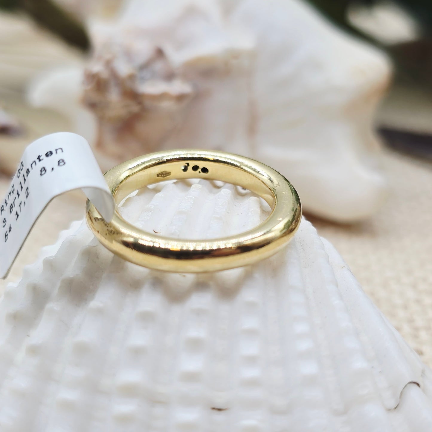 Ring Gold 750 18 KT 3 Brillanten Gr: 54