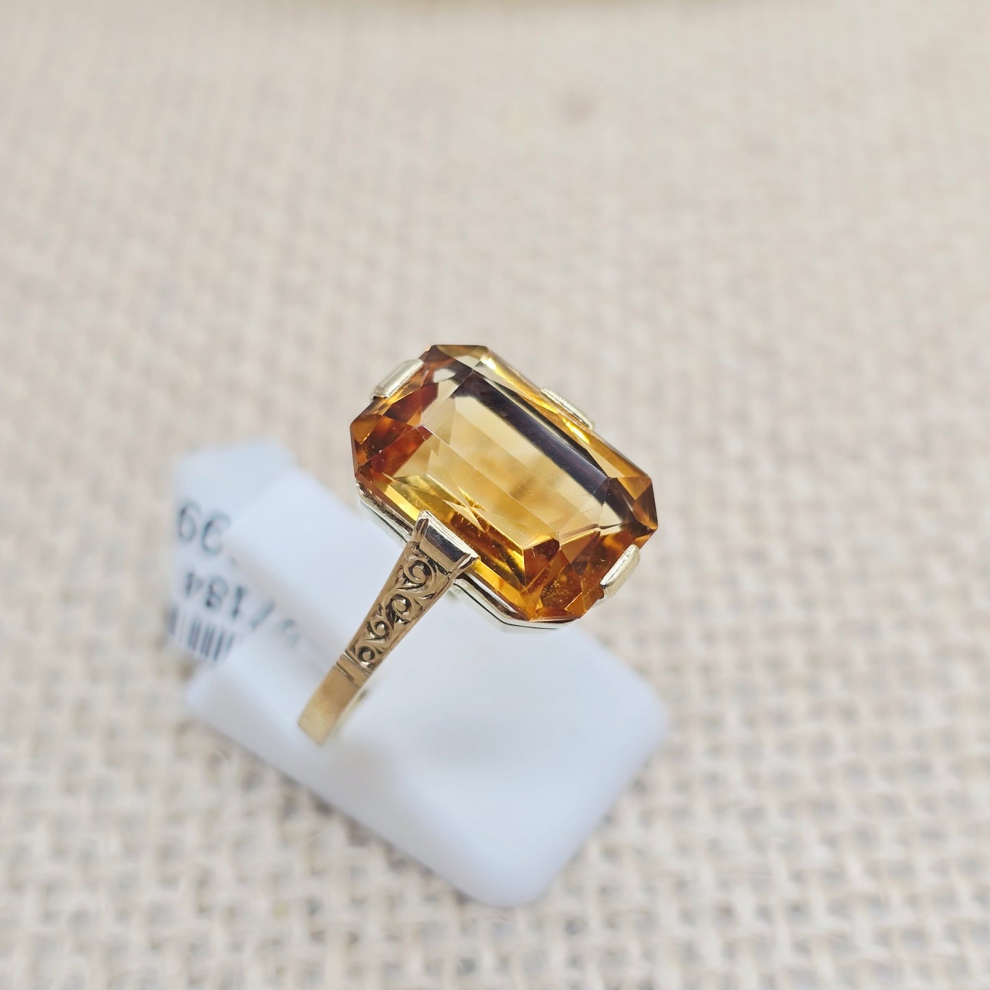 Ring Citrin 585 14 KT Gold Gr. 57