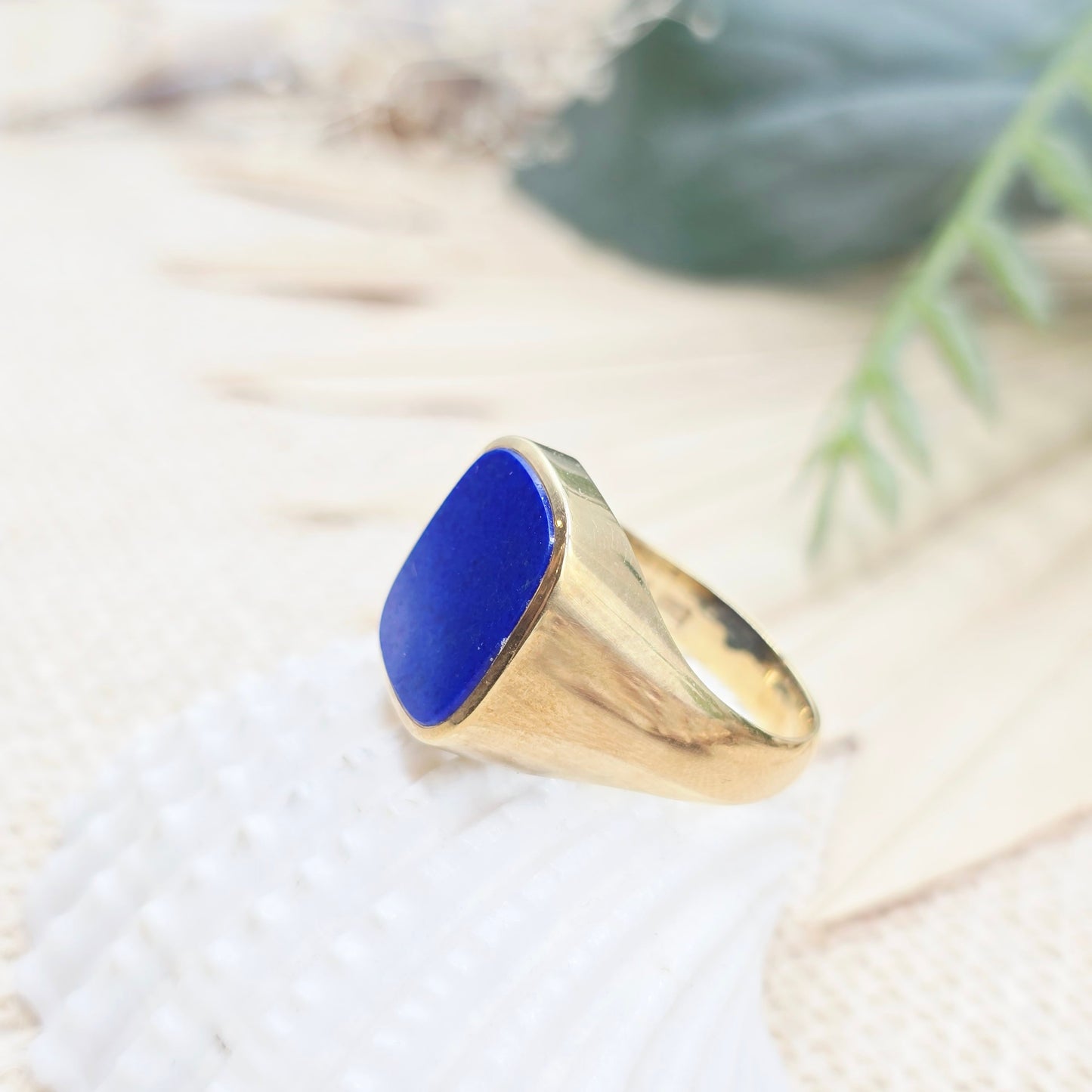 Ring Gold 585 14kt Lapislazuli Gr: 62