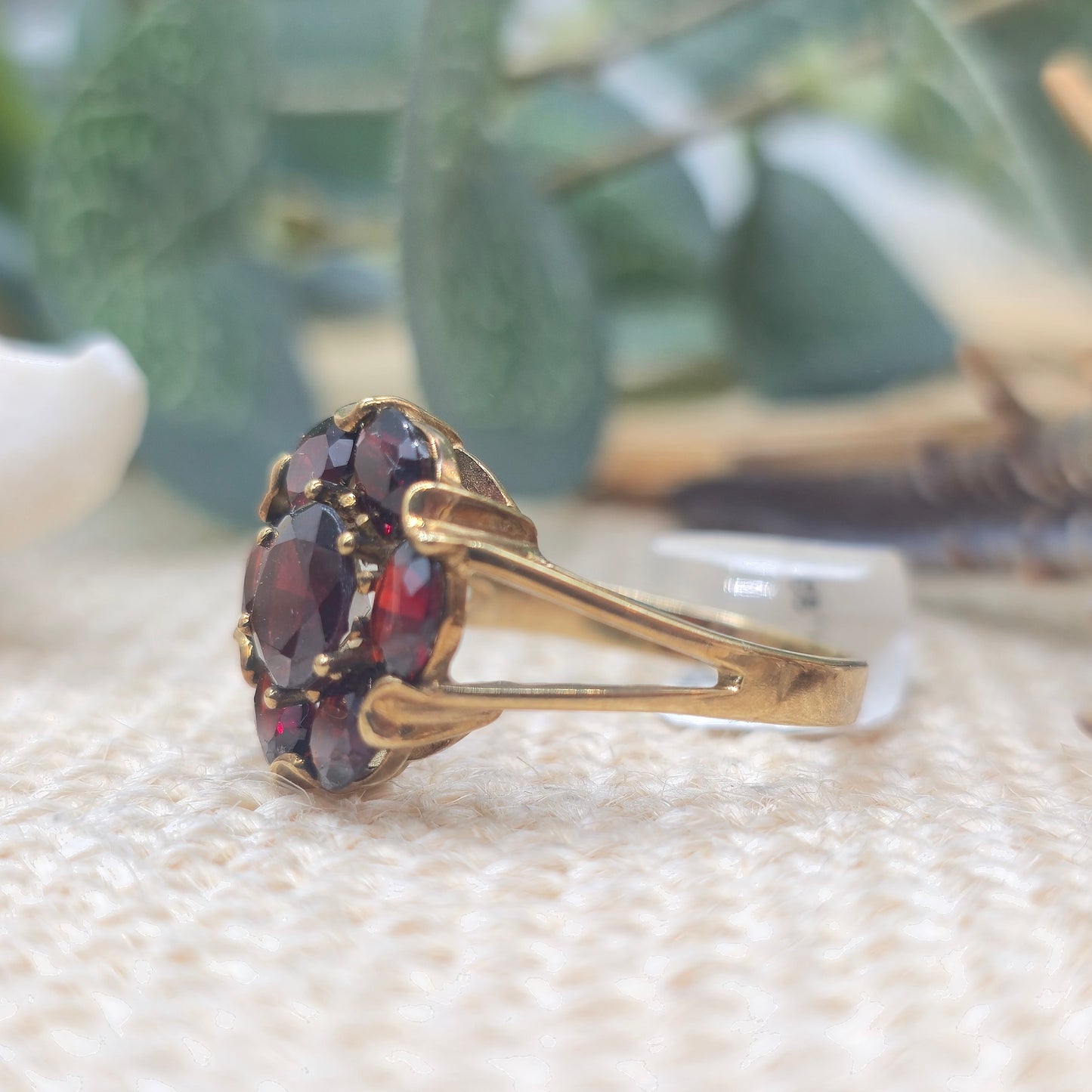 Ring Granat 585 14 KT Gold Gr. 57