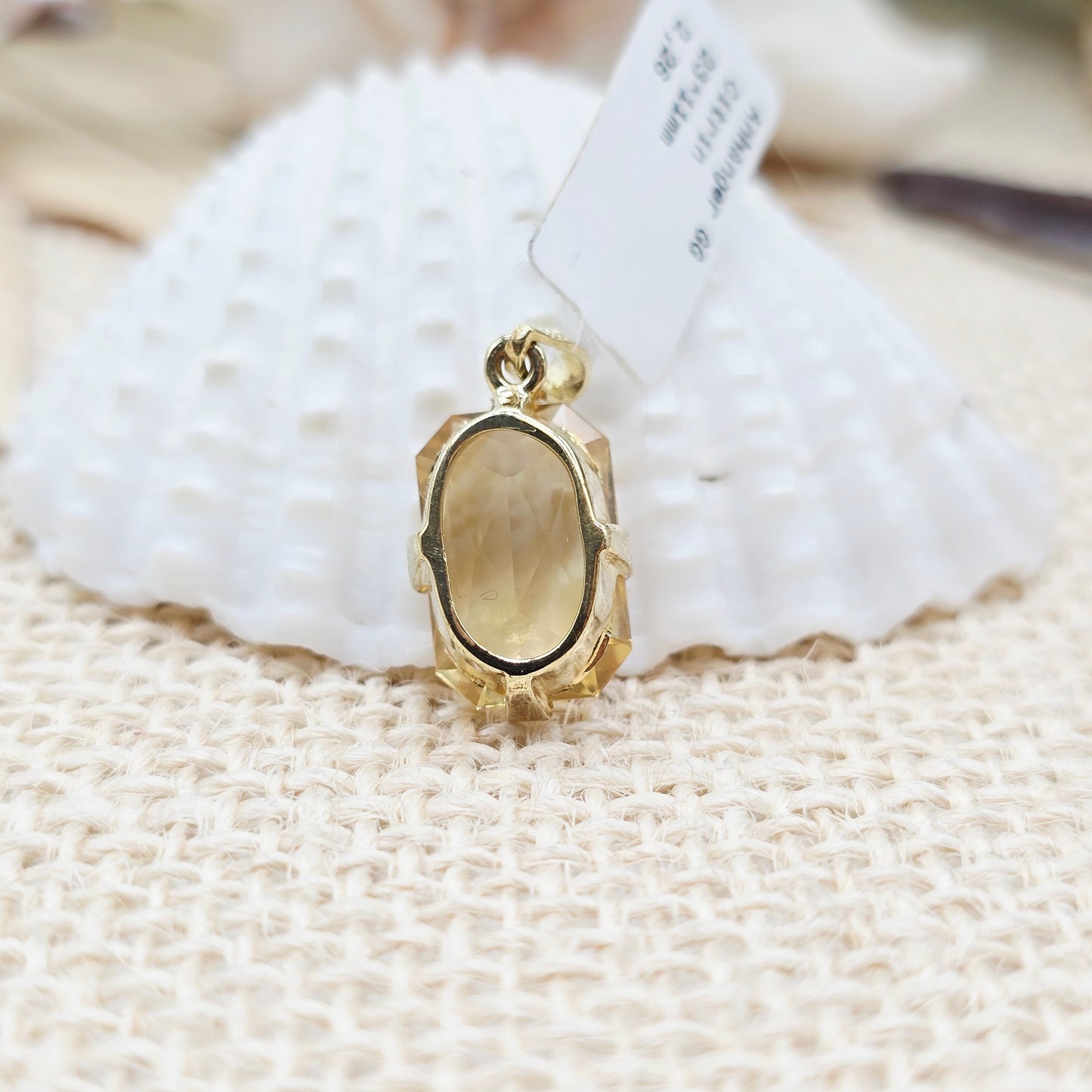 Anhänger Gold 333 8kt Citrin Gr: 23*11mm