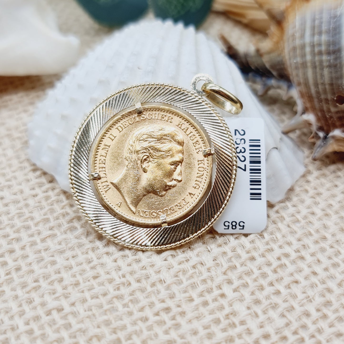 Anhänger Gold RM 900er 1907 Fassung 585 14kt 11,96g