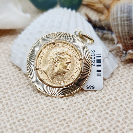 Anhänger Gold RM 900er 1907 Fassung 585 14kt 11,96g