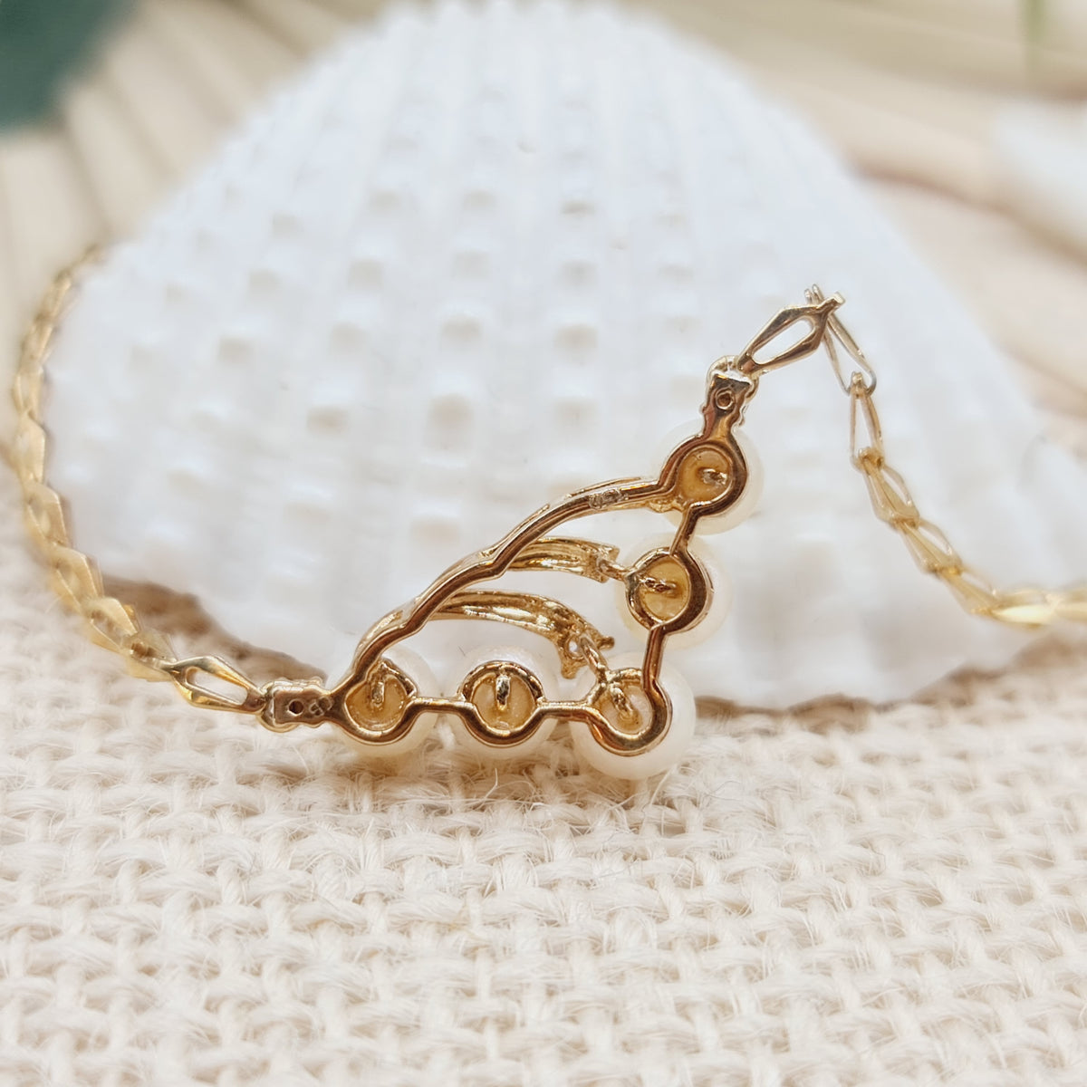 Collier Gold 750 18kt Perlen 3 Brillanten 2,3mm und 43cm