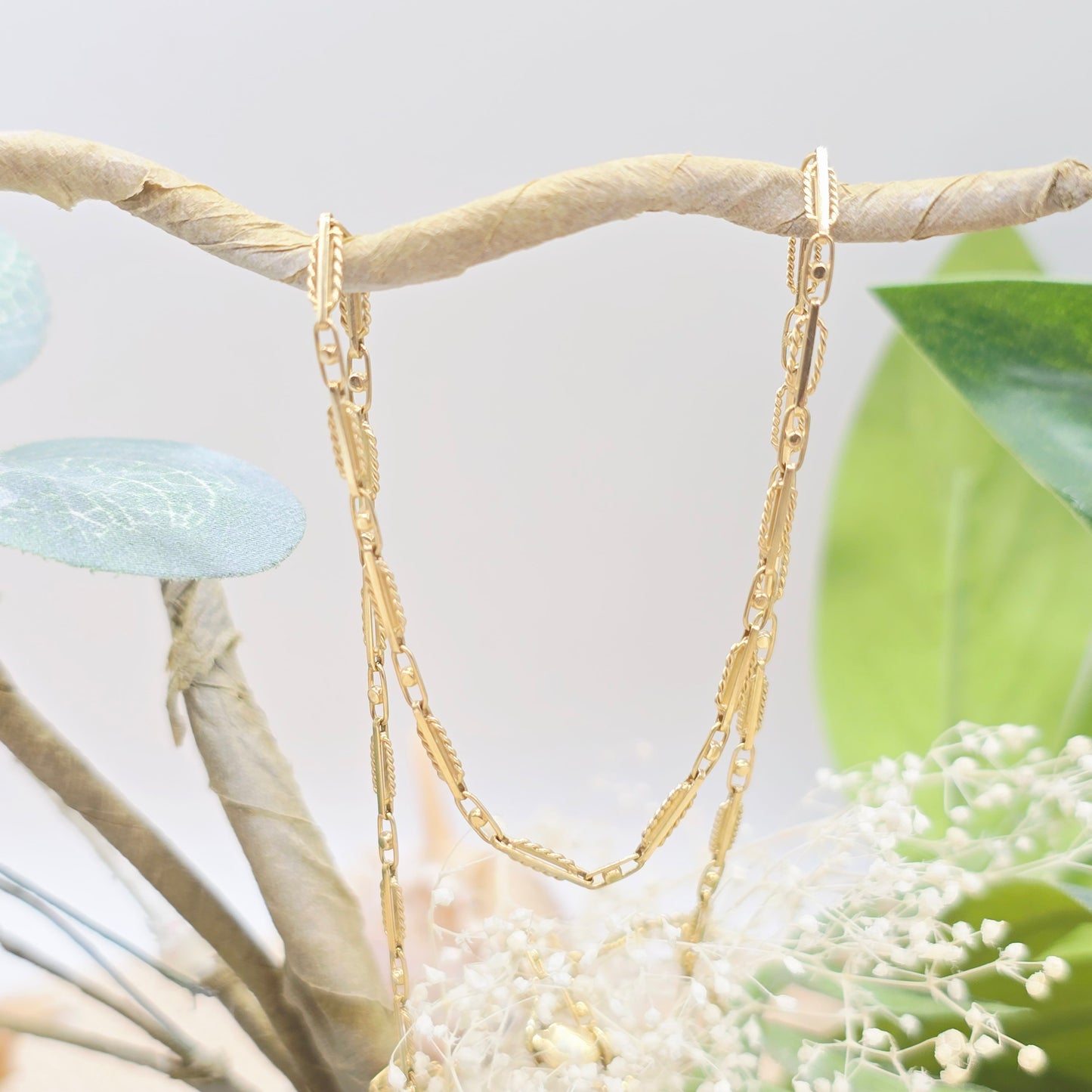 Gold Kette 585 14kt 51cm Fancy Muster