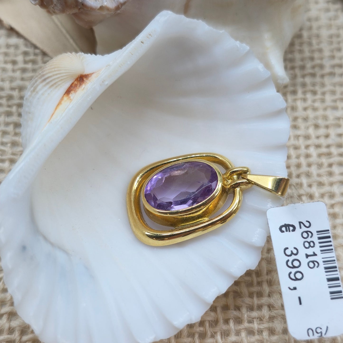 Anhänger Gold 750 18kt Amethyst Gr: 30*17mm