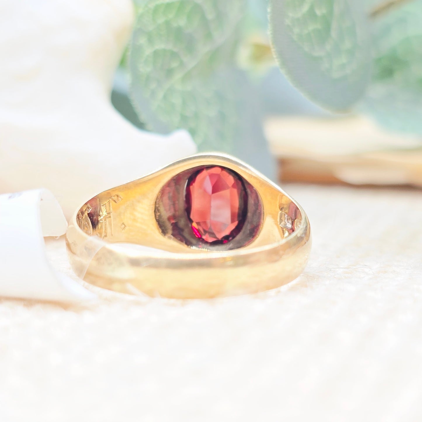 Ring Granat 585 14 KT Gold Gr. 60