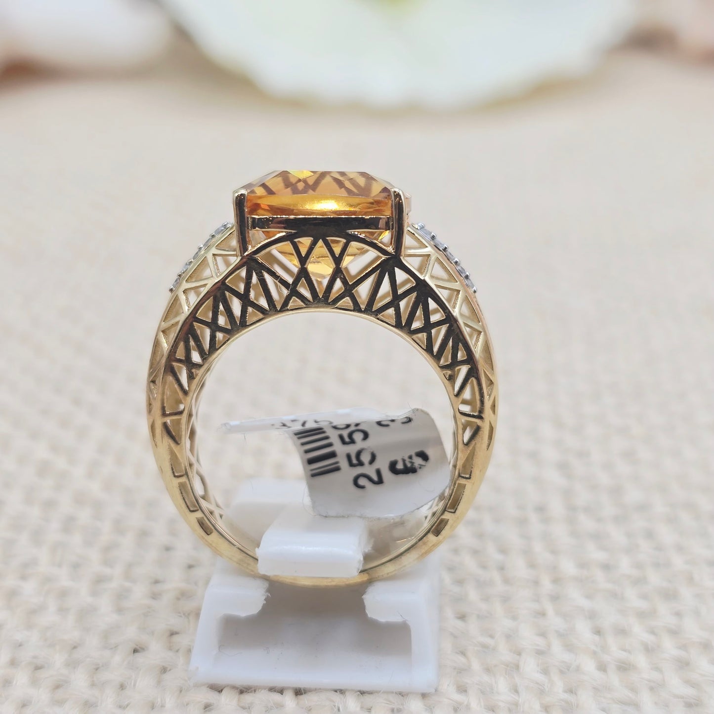 Ring Citrin 375 9 KT Gold Gr. 57