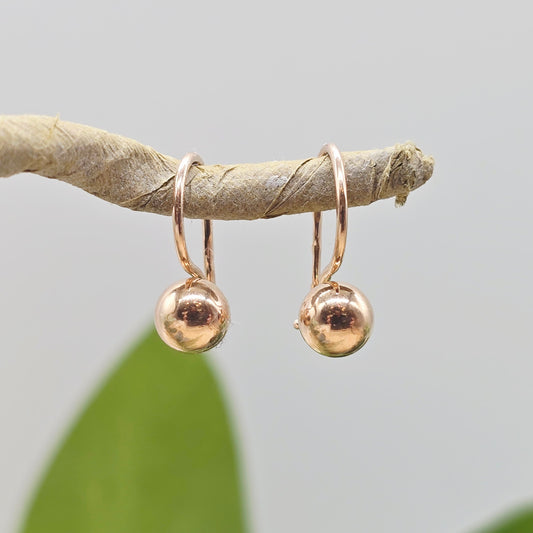Ohrringe Rotgold 585 14kt Kügelchen Gr: 14*5mm