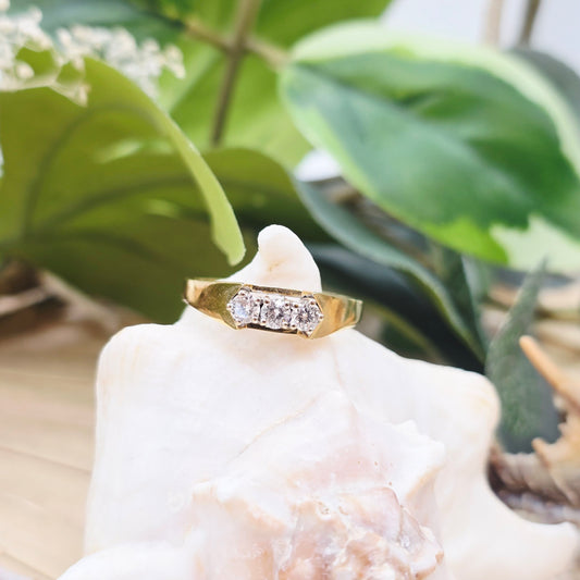 Ring Gold 750 18kt 3 Brillanten Gr: 60