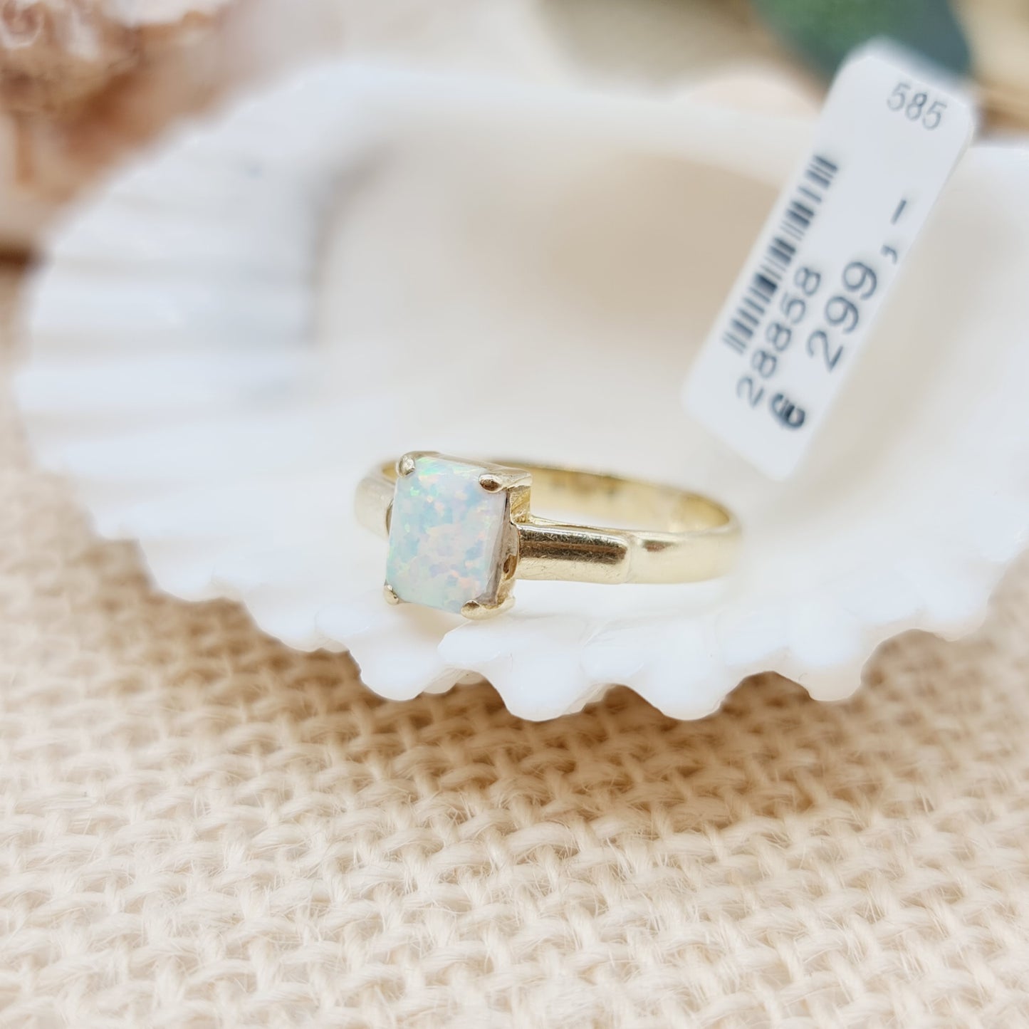 Ring Synt. Opal 585 14 KT Gold Gr. 58