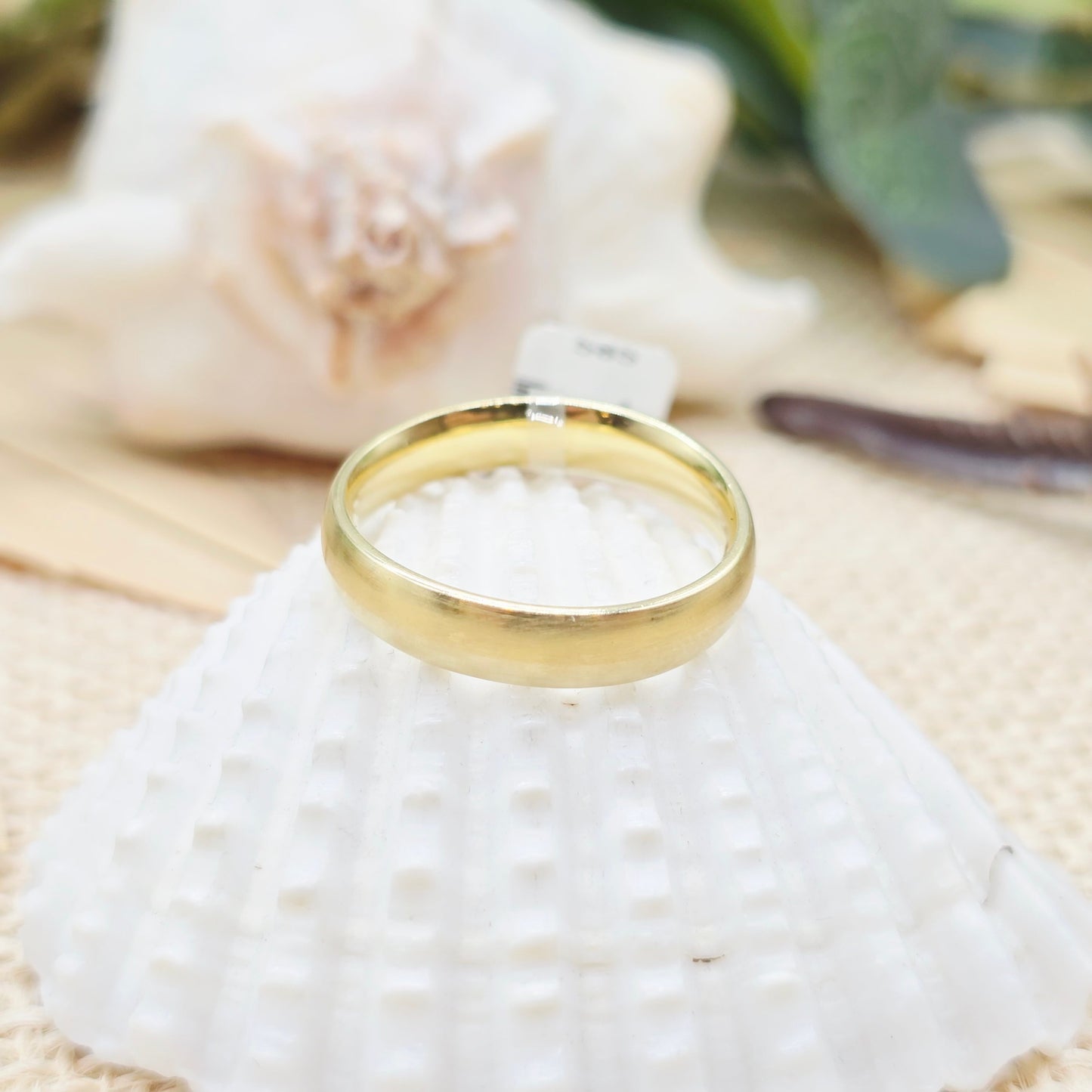 Ring Gold 585 14 KT Bandring Gr: 61