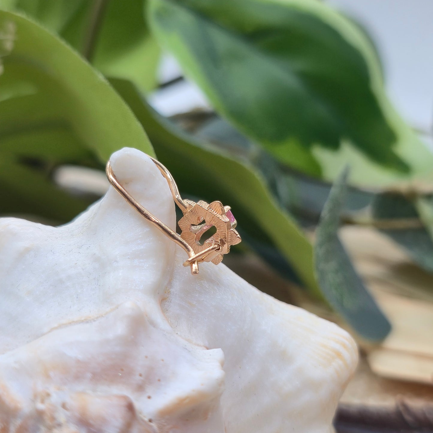 Gold Ohrringe Rotgold 585 14kt Zirkonia Pink