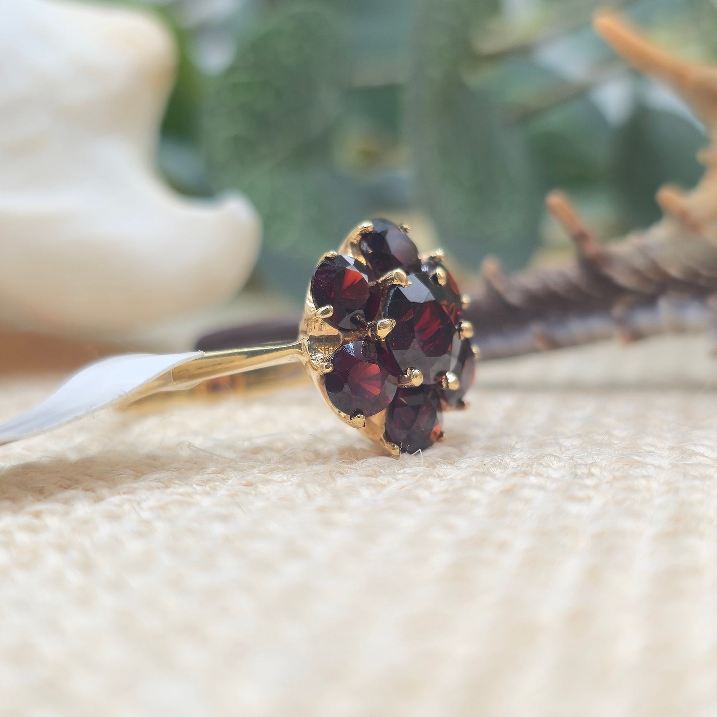 Ring Granat 585 14 KT Gold Gr. 57