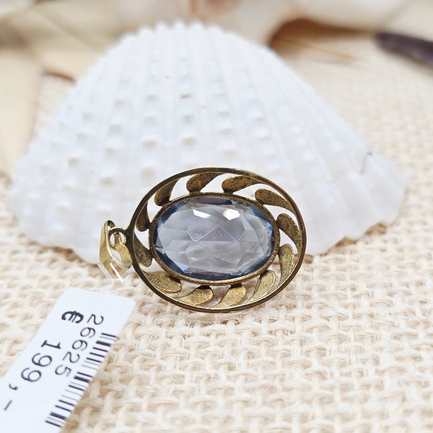 Anhänger Gold 333 8kt blauer Spinell Gr: 31*18mm
