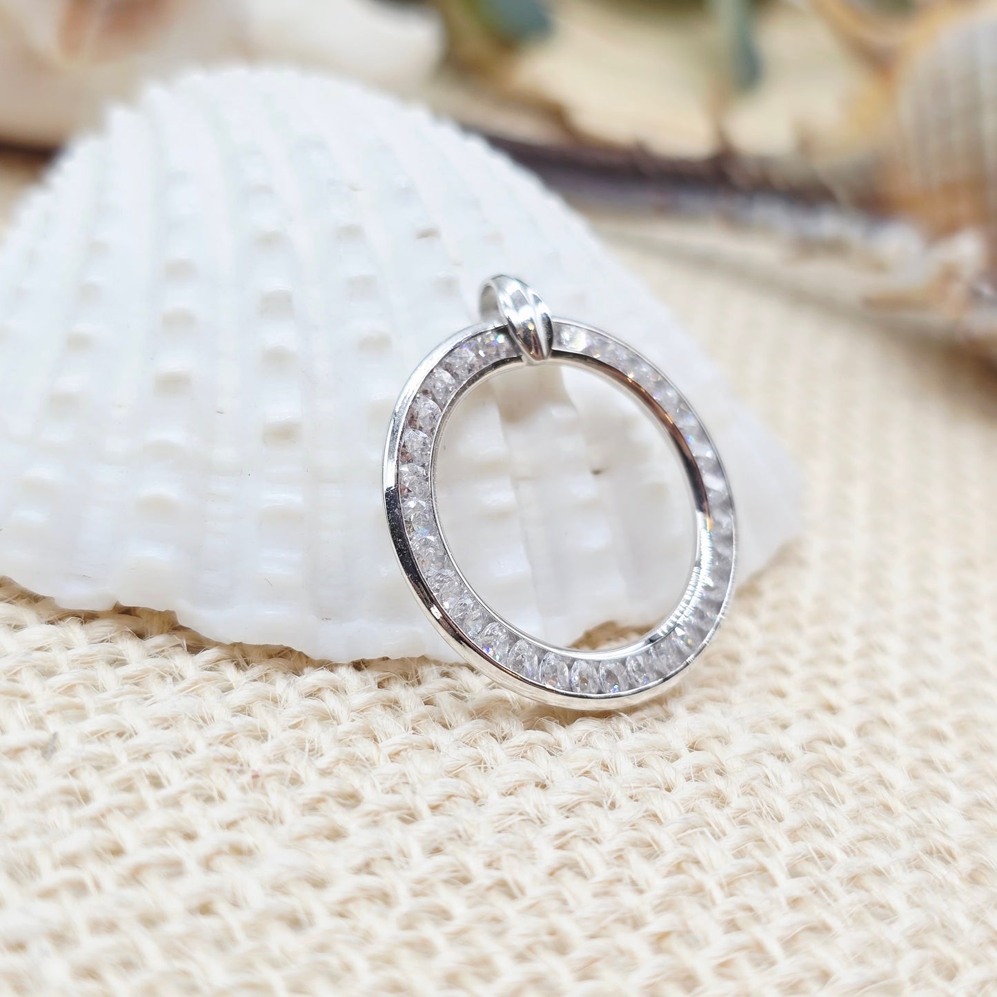Anhänger Weißgold 375 9kt Ring Zirkonia