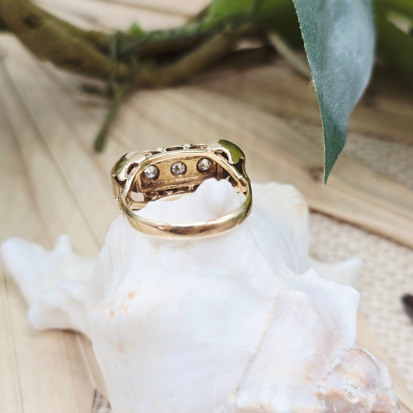 Ring Gold BC 585 14kt 3 Brillanten Gr: 55