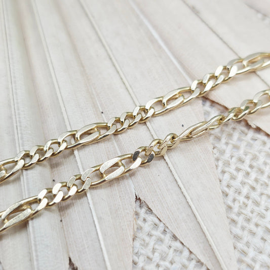 Gold Kette 585 14kt Figaro 3,8mm 45cm 15,54g
