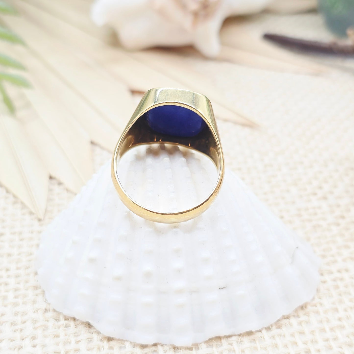 Ring Gold 585 14kt Lapislazuli Gr: 62