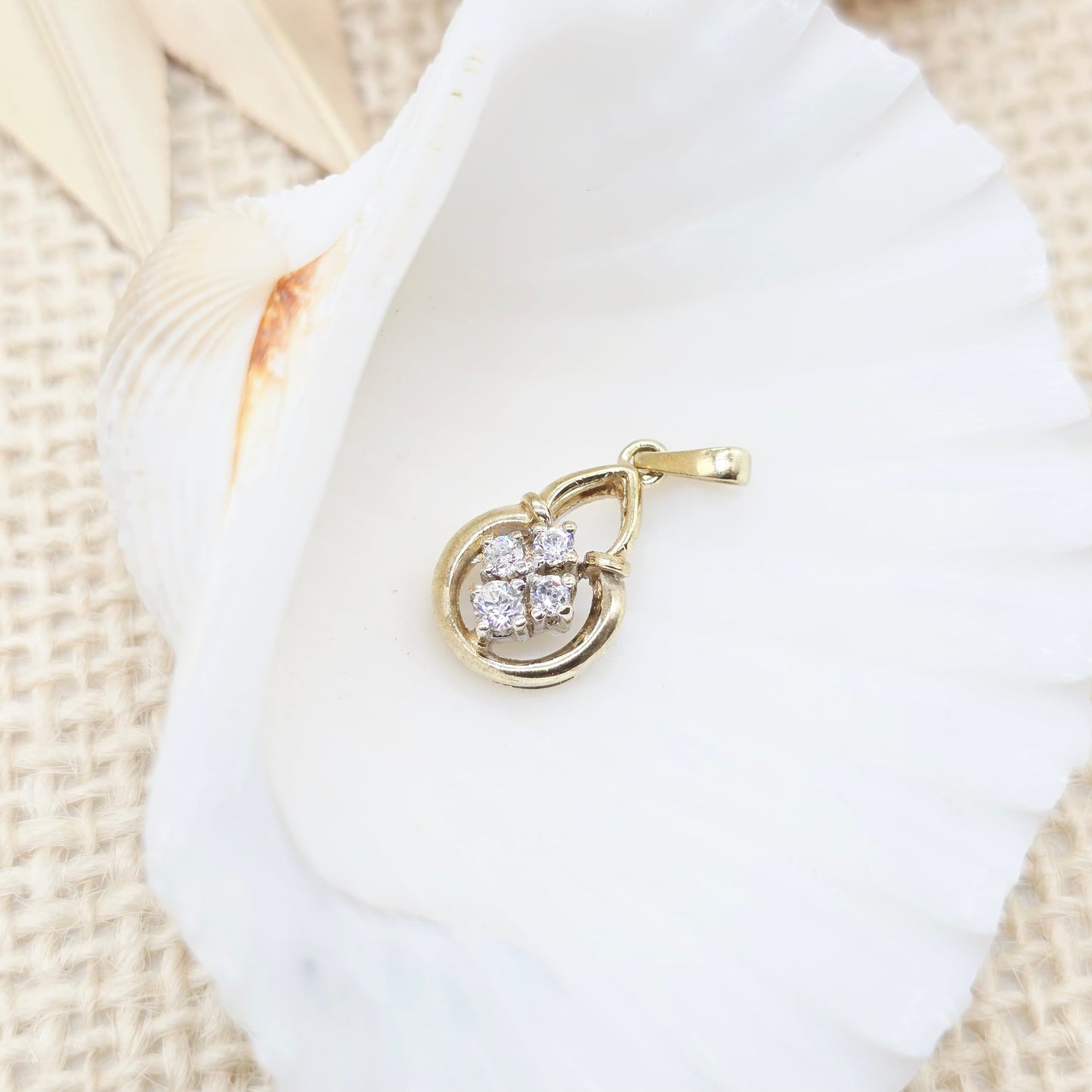 Anhänger Gold 333 8kt Zirkonia Gr: 20*10mm