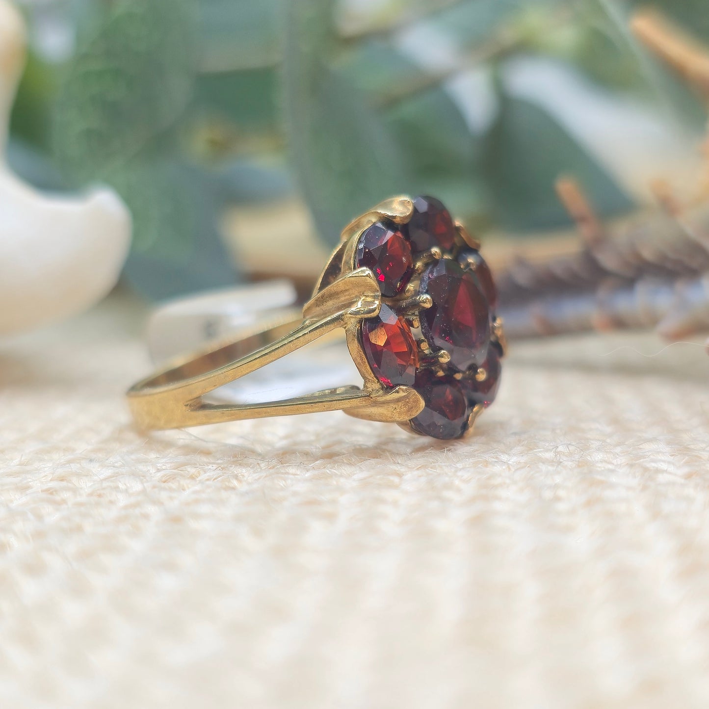 Ring Granat 585 14 KT Gold Gr. 57