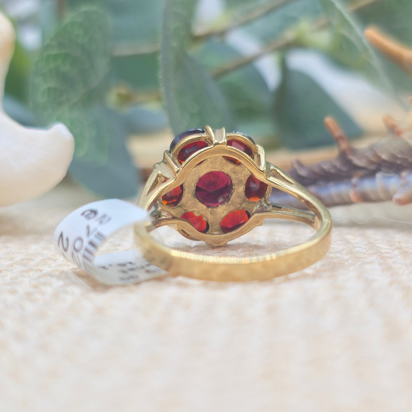 Ring Granat 585 14 KT Gold Gr. 57