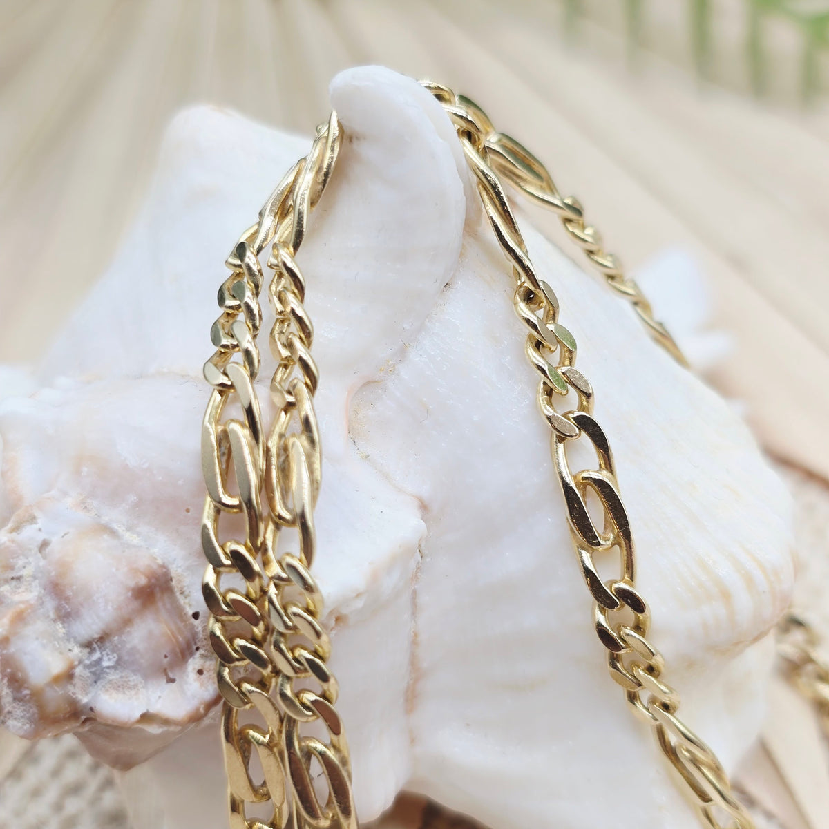 Gold Kette 585 14kt Figaro 3,8mm 45cm 15,54g