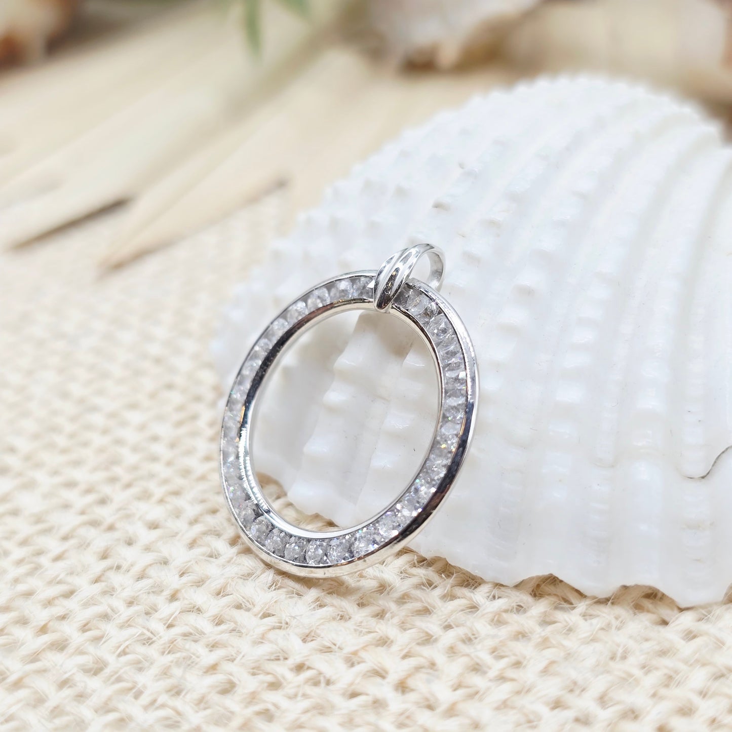 Anhänger Weißgold 375 9kt Ring Zirkonia