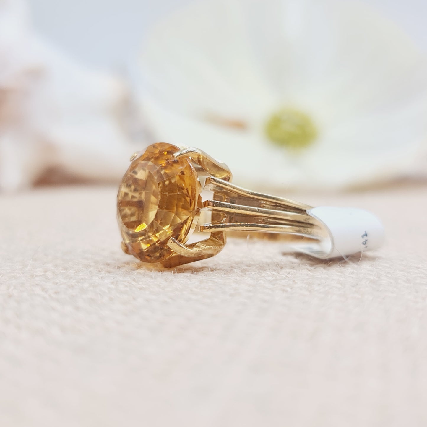 Ring Citrin 750 18 KT Gold Gr. 61