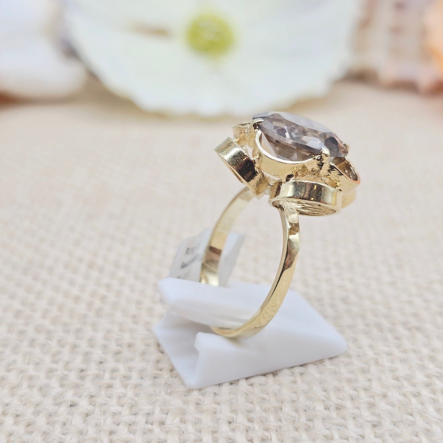 Ring Rauchquarz 585 14 KT Gold Gr. 60