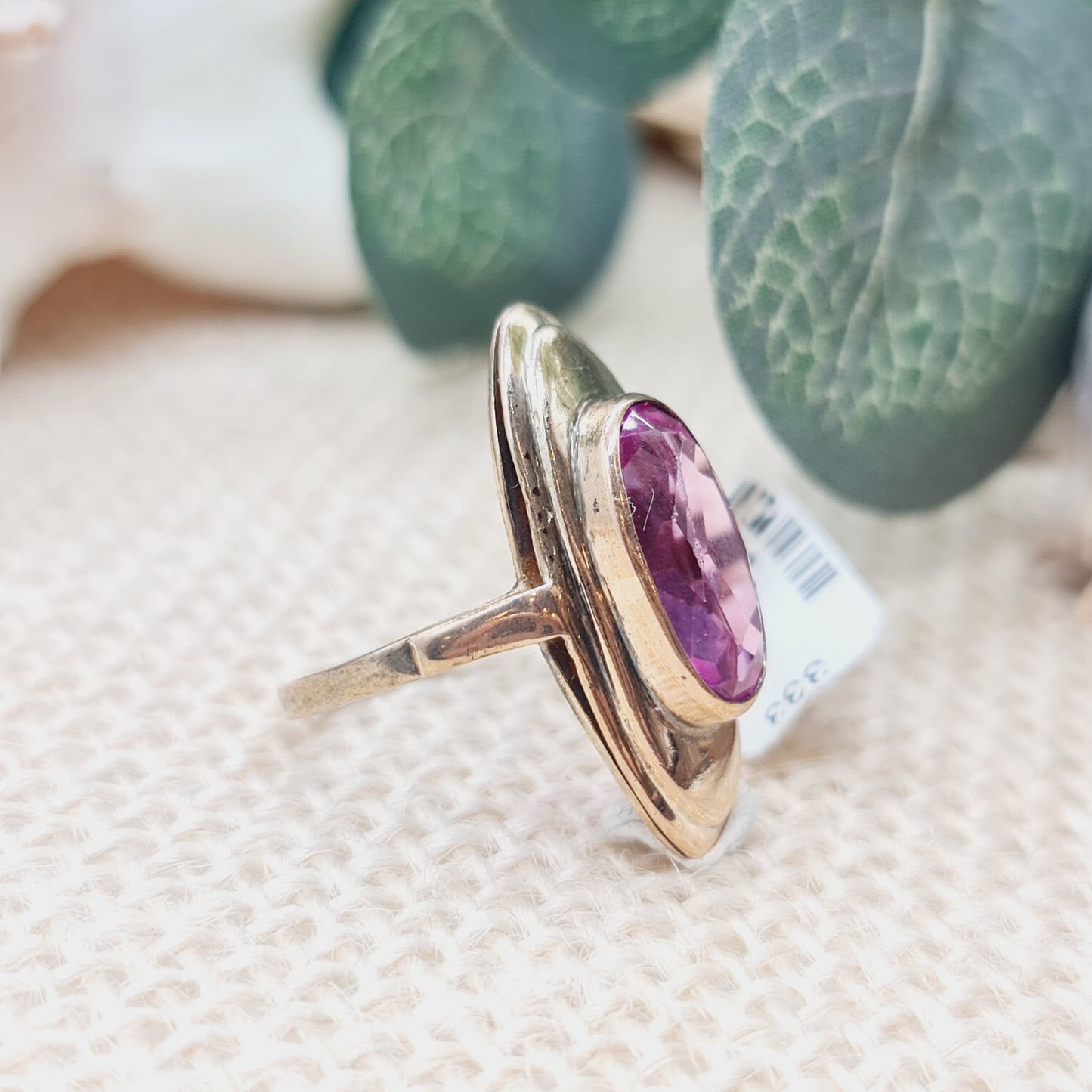 Ring pinker Spinell 333 8KT Gold Gr. 52