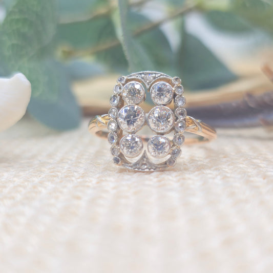 Ring Antike Brillant altschliff 585 14 KT Gold Gr. 60