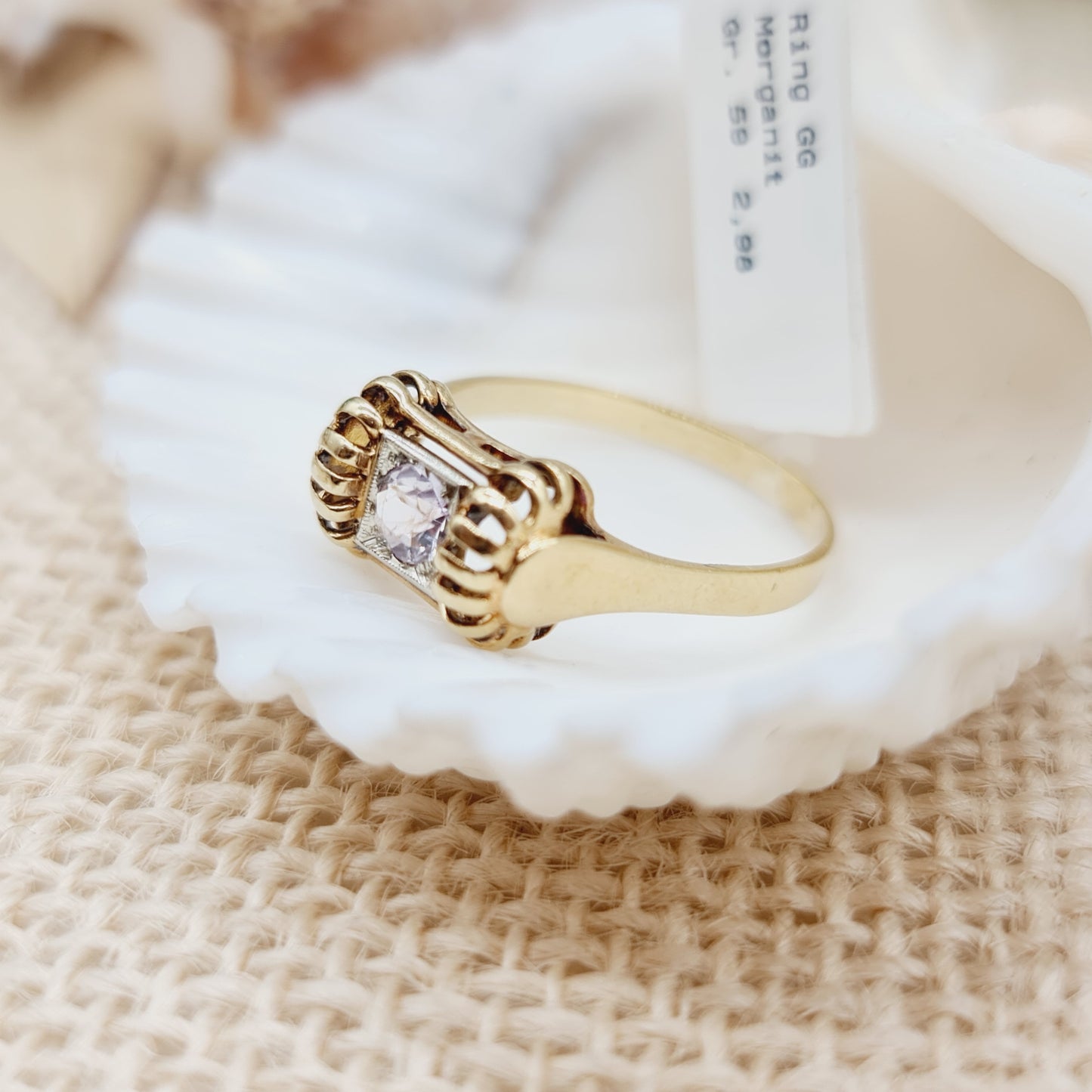 Ring Gold 585 14kt Morganit Gr. 59