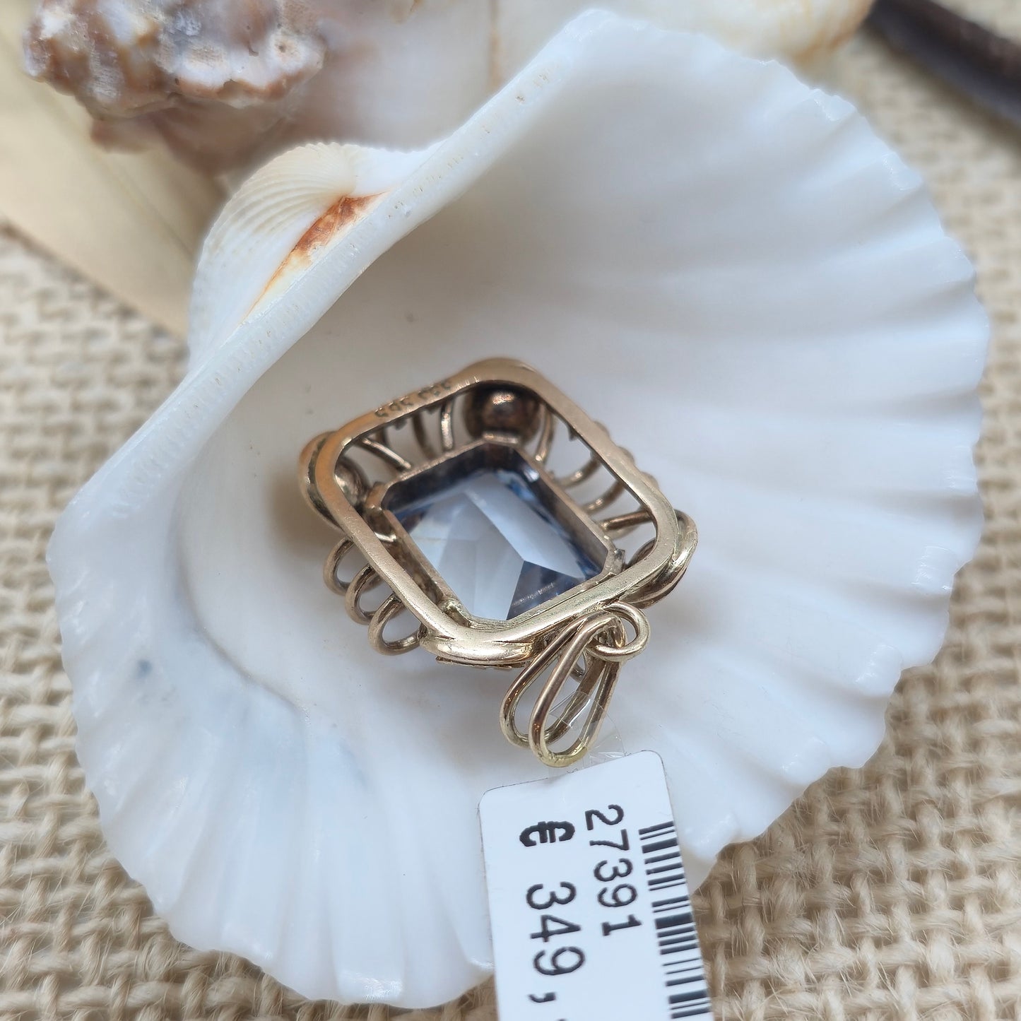 Anhänger Gold 333 8kt blauer Spinell Gr: 32*20mm