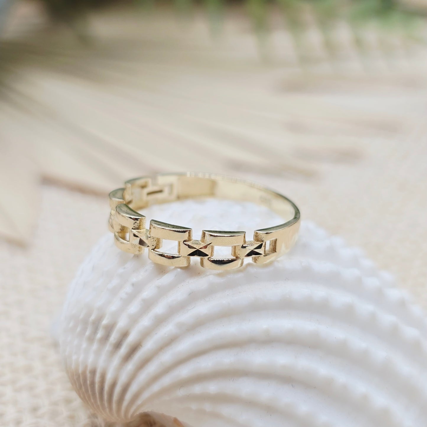 Ring 585 14 KT Kettenglieder Gr: 60