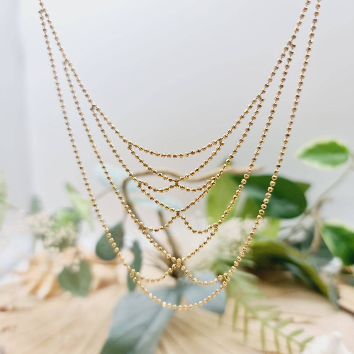 Collier Gold 750 18kt Kügelchen 44cm