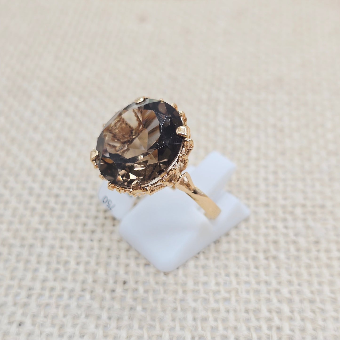 Ring Rauchquarz 750 18 KT Gold Gr. 57