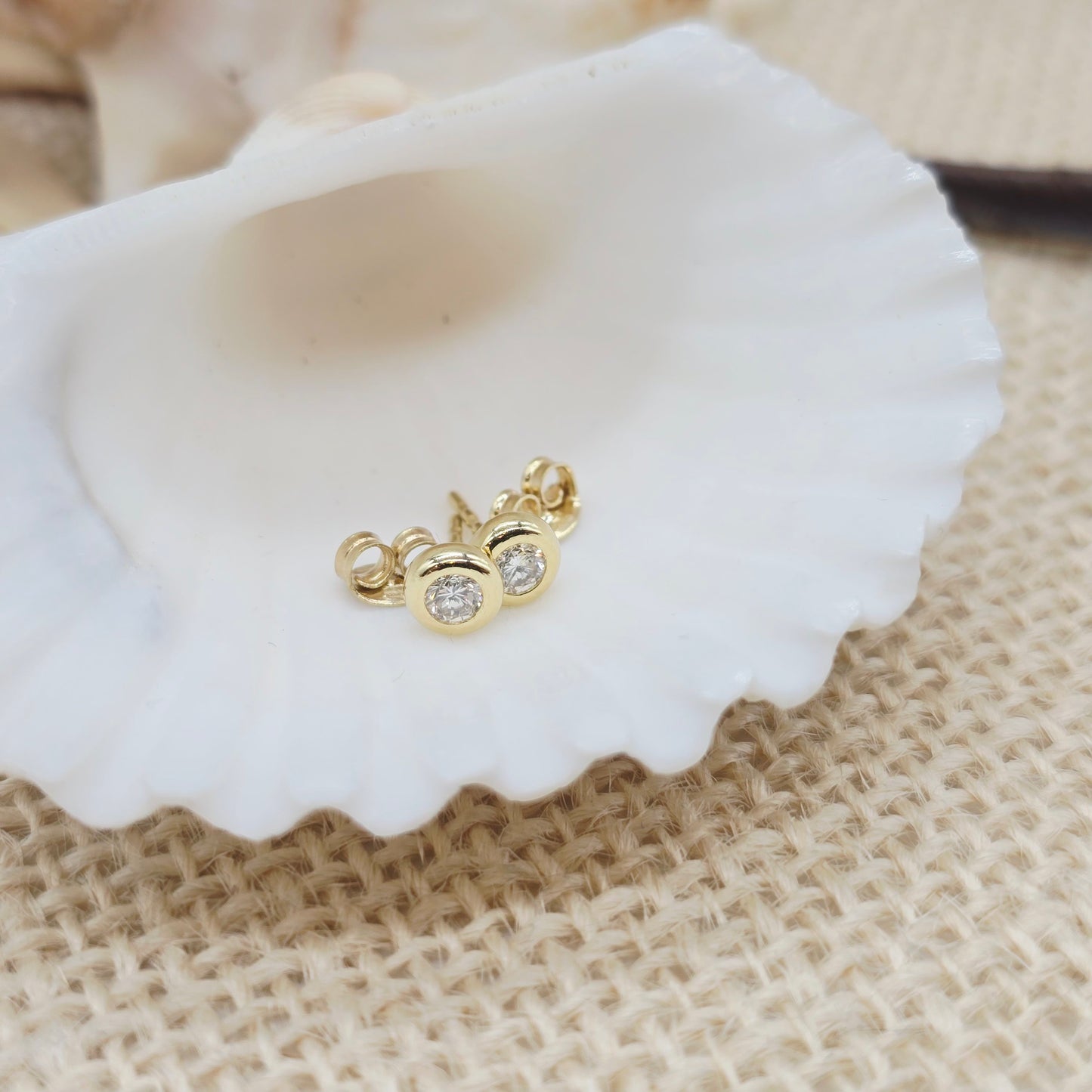 Ohrstecker mit Solitär Brillanten ca. 0,20ct aus 585 14kt Gelbgold