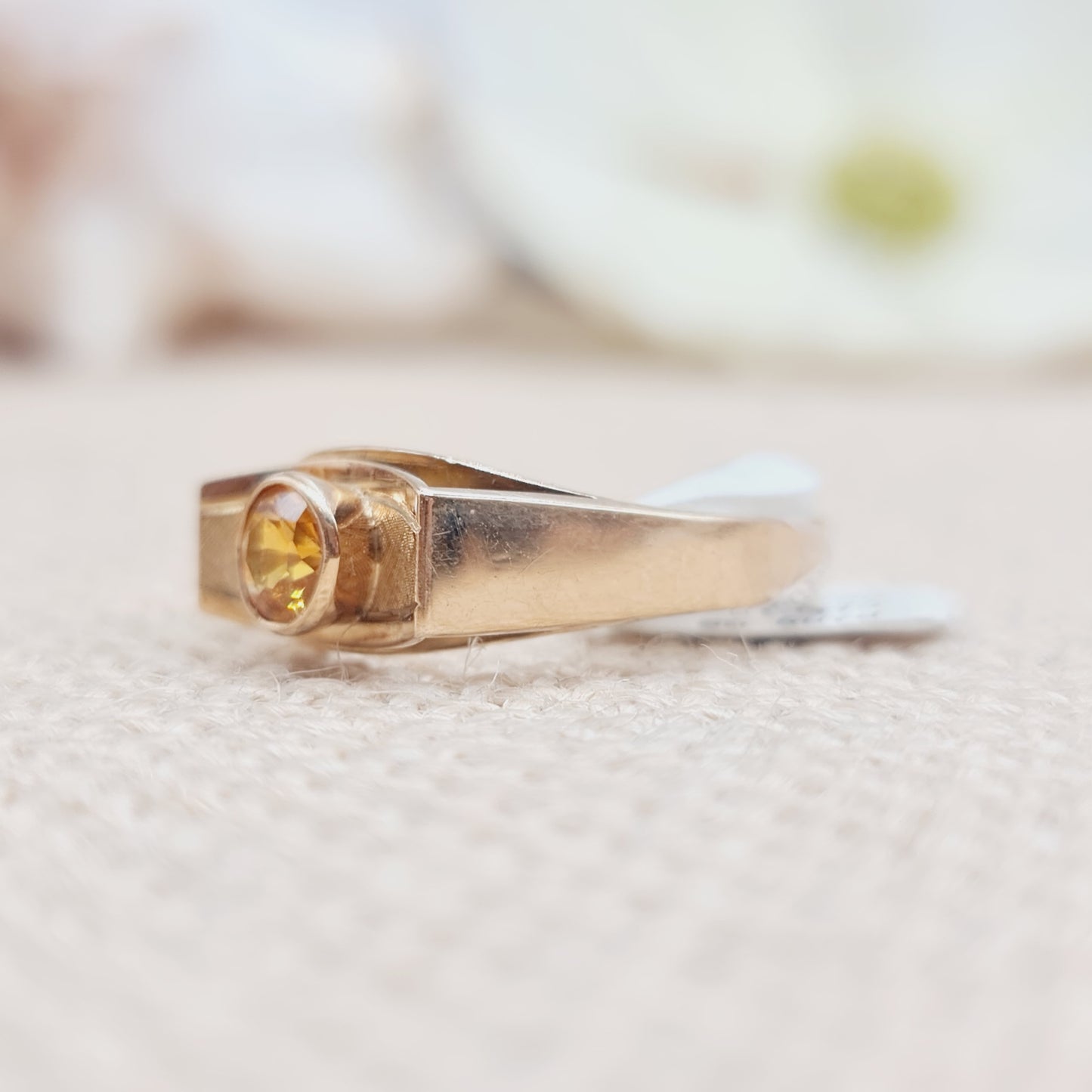 Ring Citrin 585 14 KT Gold Gr. 63