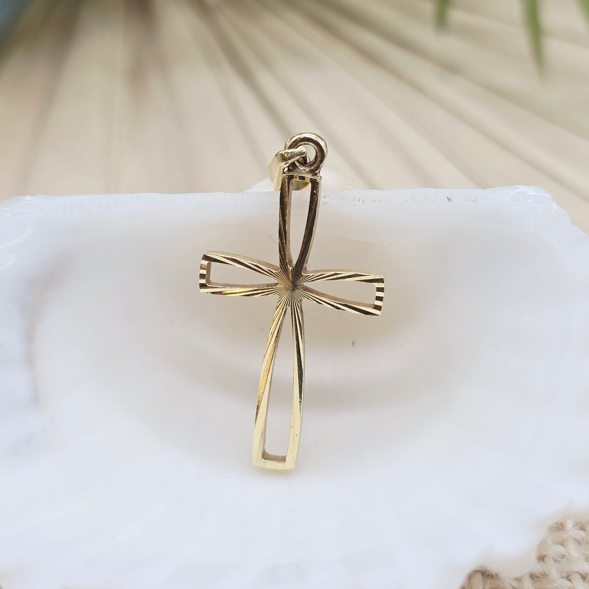 Anhänger Kreuz 585 14 KT Gold 33*15mm