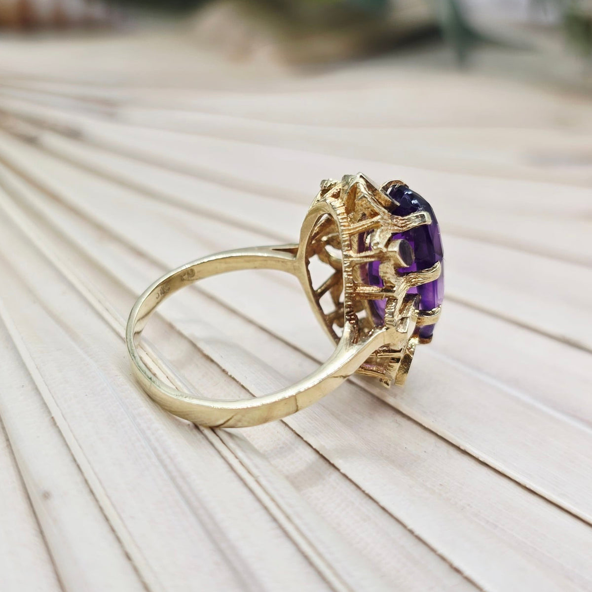 Ring Amethyst 585 14 KT Gold