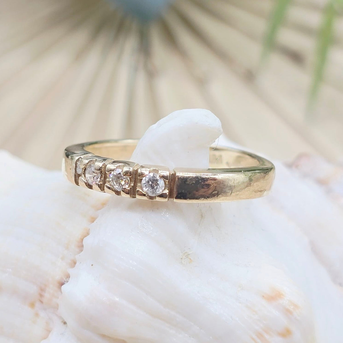 Gold Ring 3 Brillanten 585 14KT rotgold Gr: 55 (17,5mm) 2,88g
